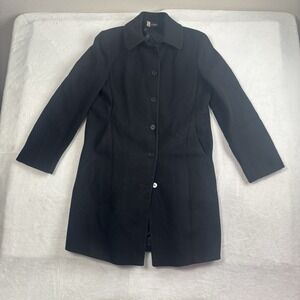 VTG S By‎ Searle Marvelour Angora Wool Blend Black Peacoat Jacket Women's 10